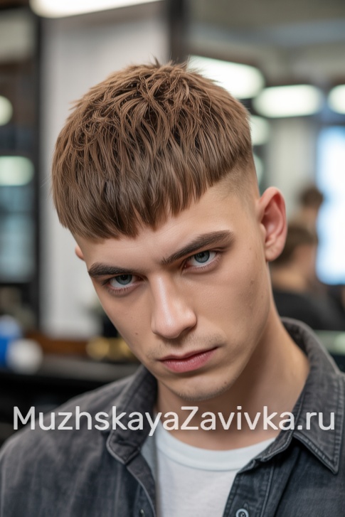Однотонное окрашивание в каштановый цвет для мужчины